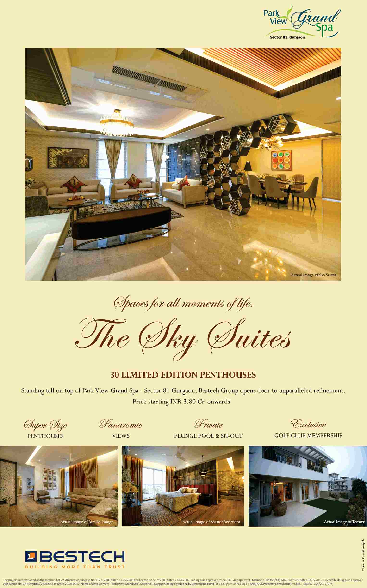 Presenting The Sky Suites at Bestech Park View Grand Spa in Sector 81, Gurgaon